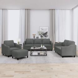 vidaXL Set de canapele cu perne, 4 piese, gri închis, textil GartenMobel Dekor (3201779) Canapea