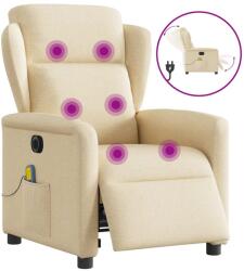 vidaXL Fotoliu electric de masaj rabatabil, crem, textil GartenMobel Dekor (3303132)