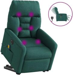 vidaXL Fotoliu electric masaj rabatabil / ridicare verde închis textil GartenMobel Dekor (3303068)