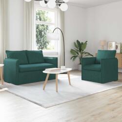 vidaXL Set de canapea 2 pcs Verde închis 136 x 82 x 85 cm Tesatura GartenMobel Dekor (3407526) Canapea