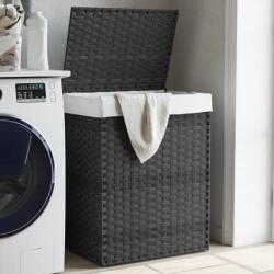vidaXL Cos de rufe cu capac, gri, 46x33x60 cm, poliratan GartenMobel Dekor (372031)