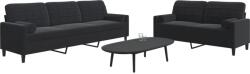 vidaXL Set de canapele cu perne/rulouri, 2 piese, negru, catifea GartenMobel Dekor (3278496) Canapea