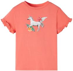 vidaXL Tricou de copii cu maneci scurte, corai, 104 GartenMobel Dekor (10685)