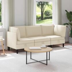vidaXL Set de mobilier pentru living 3 pcs Crem Tesatura GartenMobel Dekor (3413778) Canapea