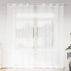 vidaXL Cortina din Voile cu perdele 2 pcs Alb 260 x 140 cm Poliester GartenMobel Dekor (4107986)