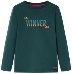 vidaXL Tricou de copii cu maneci lungi verde închis 104 GartenMobel Dekor (12900)