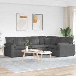 vidaXL Canapea modulara cu perne, gri închis, tesatura velur GartenMobel Dekor (3321168) Canapea