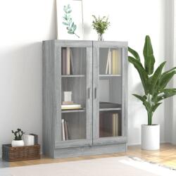 vidaXL Dulap vitrina, gri sonoma, 82, 5x30, 5x115 cm, lemn prelucrat GartenMobel Dekor (815619) Biblioteca