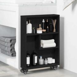 vidaXL Troler Ingust Stejar negru 48 x 13 x 68 cm Lemn compozit GartenMobel Dekor (868090) Biblioteca