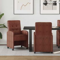 vidaXL Scaune de dining cu roti 2 pcs Maro lucios 57 x 67 x 98 cm GartenMobel Dekor (42017895)