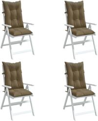 vidaXL Perne scaun cu spatar înalt 4 buc. gri taupe 120x50x7 cm textil GartenMobel Dekor (4002371)