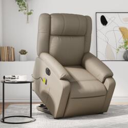 vidaXL Fotoliu electric masaj rabatabil cu ridicare, cappuccino GartenMobel Dekor (3205177)