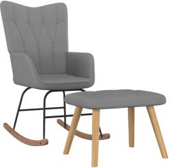 vidaXL Scaun balansoar cu taburet, gri închis, textil GartenMobel Dekor (327623) Balansoar