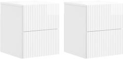 vidaXL Set 2 noptiere suspendate cu sertare, alb foarte lucios, 33 x 34, 5 x 40 cm (898474)