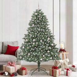 vidaXL Brad de Craciun artificial Verde 210 cm PVC si Plastic si Otel GartenMobel Dekor (3395247)
