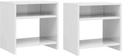 vidaXL Noptiere, 2 buc. , alb lucios, 40 x 30 x 40 cm, PAL GartenMobel Dekor (800022)