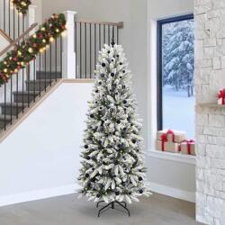 vidaXL Brad de Craciun artificial cu 300 LED cu suport Alb 240 cm GartenMobel Dekor (3396070)