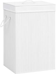 vidaXL Cos de rufe din bambus cu 2 sectiuni, alb, 72 L GartenMobel Dekor (320743)