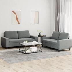 vidaXL Set de canapele, 2 piese, gri închis, material textil GartenMobel Dekor (3201883) Canapea