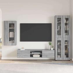 vidaXL Set comoda TV cu sertar FLORIN 3 pcs Gri Sonoma Lemn compozit GartenMobel Dekor (3397950)