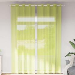 vidaXL Perdele Voile cu Oelii 2 buc Verde mar 140x260 cm GartenMobel Dekor (4102057)