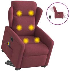 vidaXL Fotoliu de masaj electric rabatabil cu ridicare rosu vin textil GartenMobel Dekor (3303167)