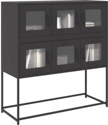 vidaXL Dulap, negru, 100, 5x39x107 cm, otel laminat la rece GartenMobel Dekor (853422) Comoda