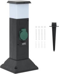 vidaXL Coloana priza de exterior cu lampa/tarus, 2 cai, 16x16x39, 5 cm GartenMobel Dekor (4010099)