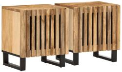 vidaXL Noptiere, 2 buc. , 40x34x46 cm, lemn masiv de mango brut GartenMobel Dekor (377417)