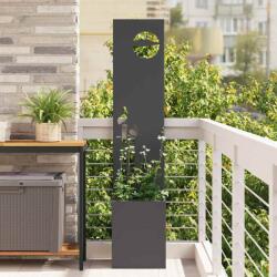 vidaXL Ghiveci de Gradina cu Panou Decorativ Negru 32 x 140 cm GartenMobel Dekor (876399)