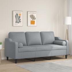 vidaXL Canapea cu 3 locuri cu pernute, gri deschis, 180 cm, textil GartenMobel Dekor (3200853) Canapea