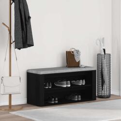 vidaXL Banca pentru pantofi, stejar negru, 100x35x45 cm, lemn stratificat GartenMobel Dekor (862126) Pantofar