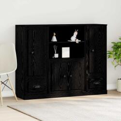 vidaXL Bufet Stejar Negru 132 x 35.5 x 103.5 cm Lemn compozit GartenMobel Dekor (3333078) Comoda