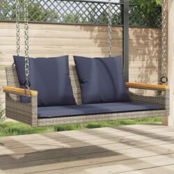 vidaXL Banca de balansoar cu perne, gri, 109x62x40 cm, poliratan GartenMobel Dekor (368150)
