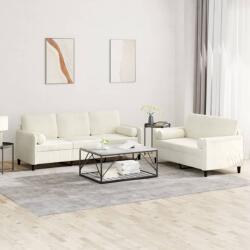vidaXL Set de canapele cu perne, 2 piese, crem, catifea GartenMobel Dekor (3202042) Canapea