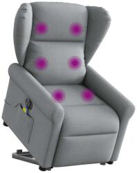 vidaXL Fotoliu electric masaj rabatabil cu ridicare, gri închis textil GartenMobel Dekor (3303404)