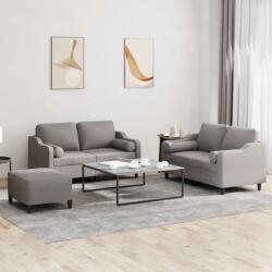 vidaXL Set de canapele cu perne, 3 piese, gri taupe, textil GartenMobel Dekor (3201833) Canapea