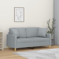 vidaXL Canapea cu 2 locuri cu pernute, gri deschis, 140 cm, textil GartenMobel Dekor (3200909) Canapea
