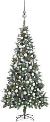 vidaXL Brad Craciun artificial pre-iluminat globuri/conuri pin 210 cm GartenMobel Dekor (3077897)
