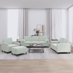 vidaXL Set canapea cu perne, 4 piese, gri deschis, catifea GartenMobel Dekor (3201964) Canapea
