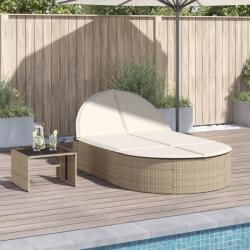 vidaXL Sezlong dublu cu perne, bej, poliratan GartenMobel Dekor (368650)