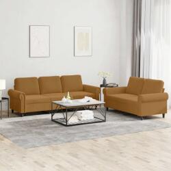 vidaXL Set de canapele cu perne, 2 piese, maro, catifea GartenMobel Dekor (3202257) Canapea