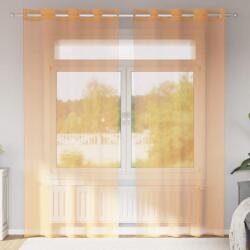 vidaXL Perdele Voile cu Oelii 2 buc Portocaliu 140x245 cm GartenMobel Dekor (4102092)
