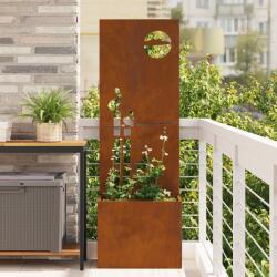 vidaXL Ghiveci de Gradina cu Panou Decorativ Ruginit 50 x 140 cm GartenMobel Dekor (876475)