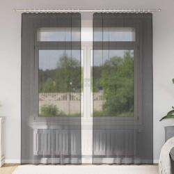 vidaXL Perdele Voile cu buzunare pentru bare 2 buc Negru GartenMobel Dekor (4102169)