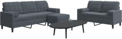 vidaXL Set de canapele cu perne, 3 piese, gri închis, catifea GartenMobel Dekor (3278402) Canapea