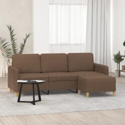 vidaXL Canapea cu 3 locuri cu taburet, maro, 180 cm, material textil GartenMobel Dekor (3201195) Canapea