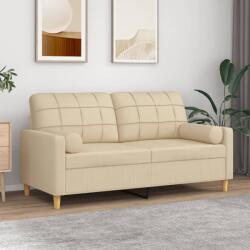 vidaXL Canapea cu 2 locuri cu pernute, crem, 140 cm, textil GartenMobel Dekor (3200784) Canapea