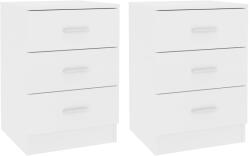 vidaXL Noptiere, 2 buc. , alb, 38x35x56 cm, PAL GartenMobel Dekor (800451)