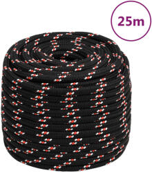 vidaXL Franghie de barca, negru, 18 mm, 25 m, polipropilena GartenMobel Dekor (152364)